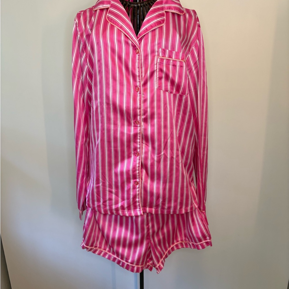 Pj Couture Pink and White Striped Sleepwear